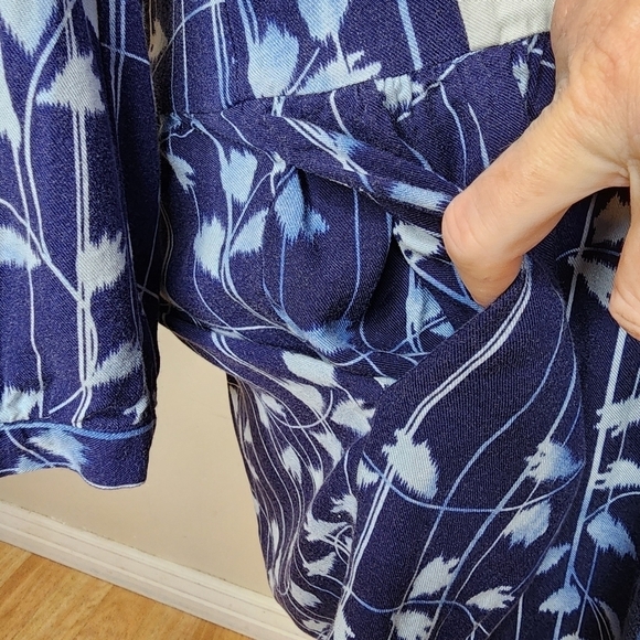 ANTHROPOLOGIE Tiny Semele Navy/White‎ embroidered floral Boho Shirtdress Dress S - Picture 11 of 16